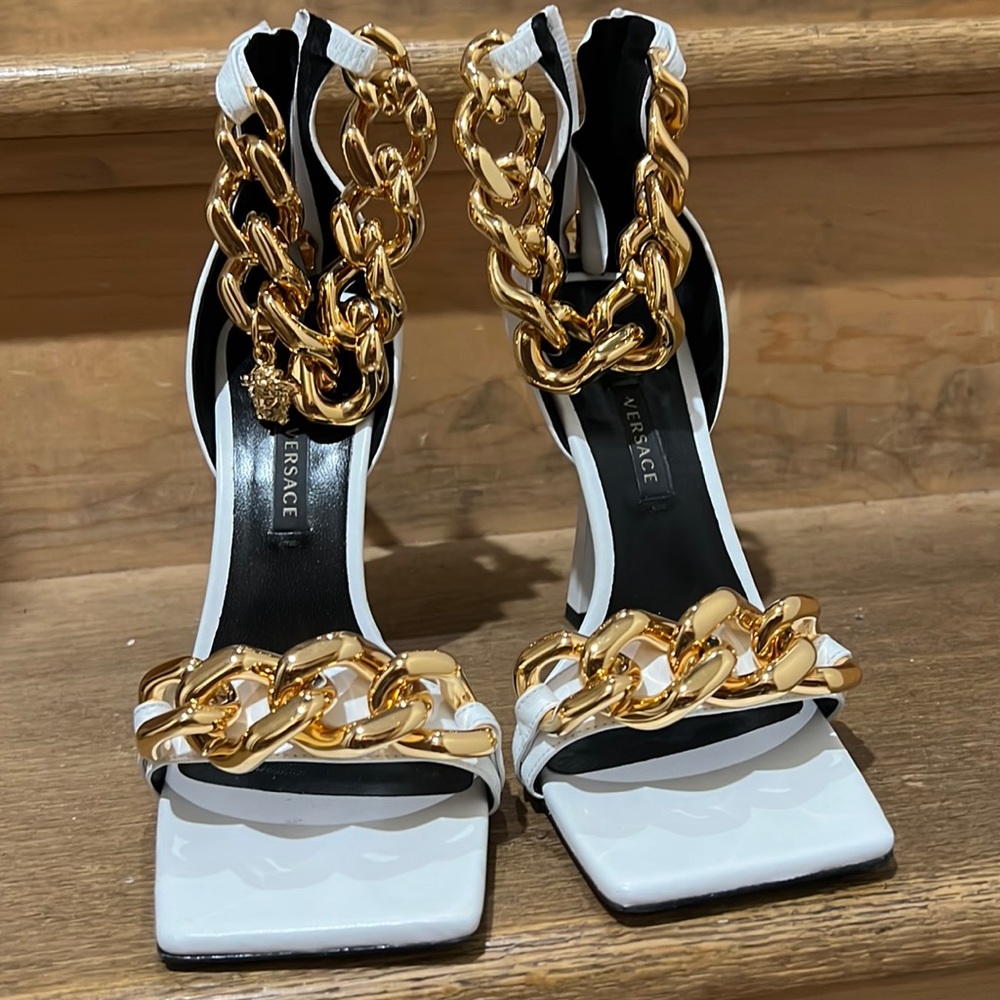 Versace Medusa Chain High Heel Sandals